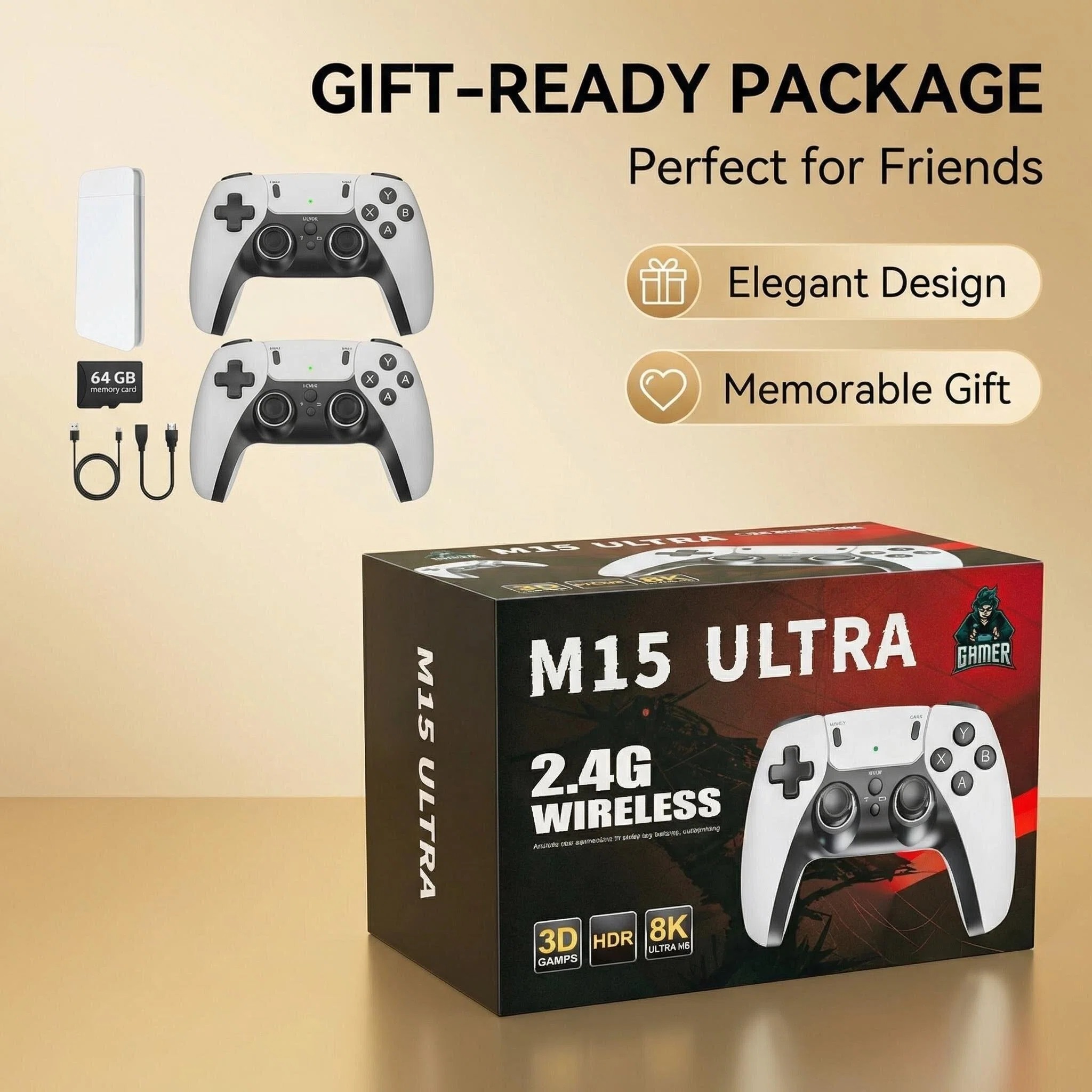Gaming Console Retro Handheld - M15 Ultra 2.4G Wireless Game Stick
