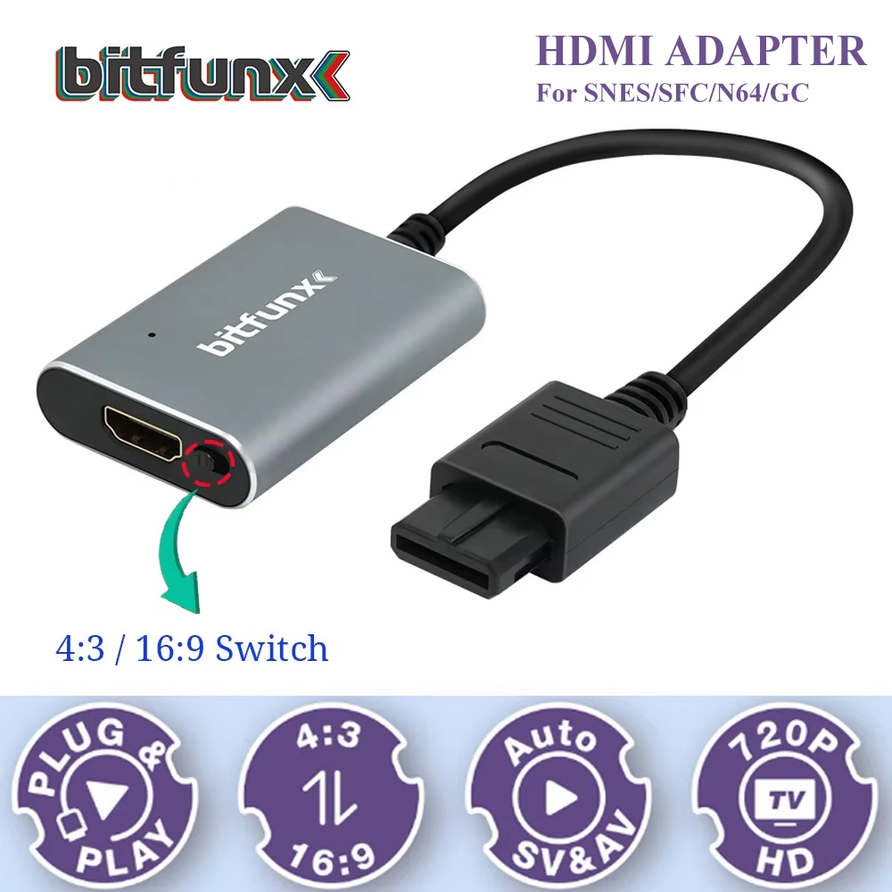 Bitfunx 720P Svideo / AV To HD - đánh giá và giá Gaming Console Retro Handheld