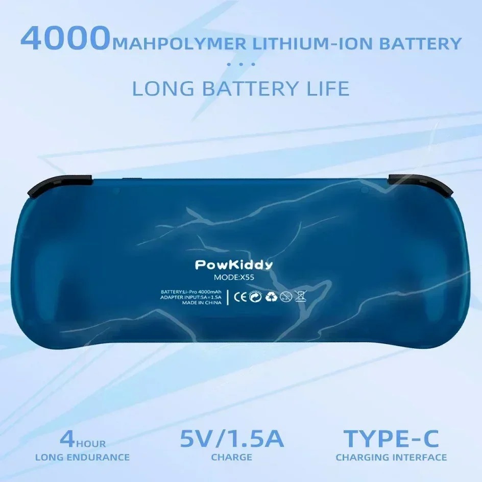 POWKIDDY X55 Handheld Game Con - đánh giá và giá Gaming Console Retro Handheld