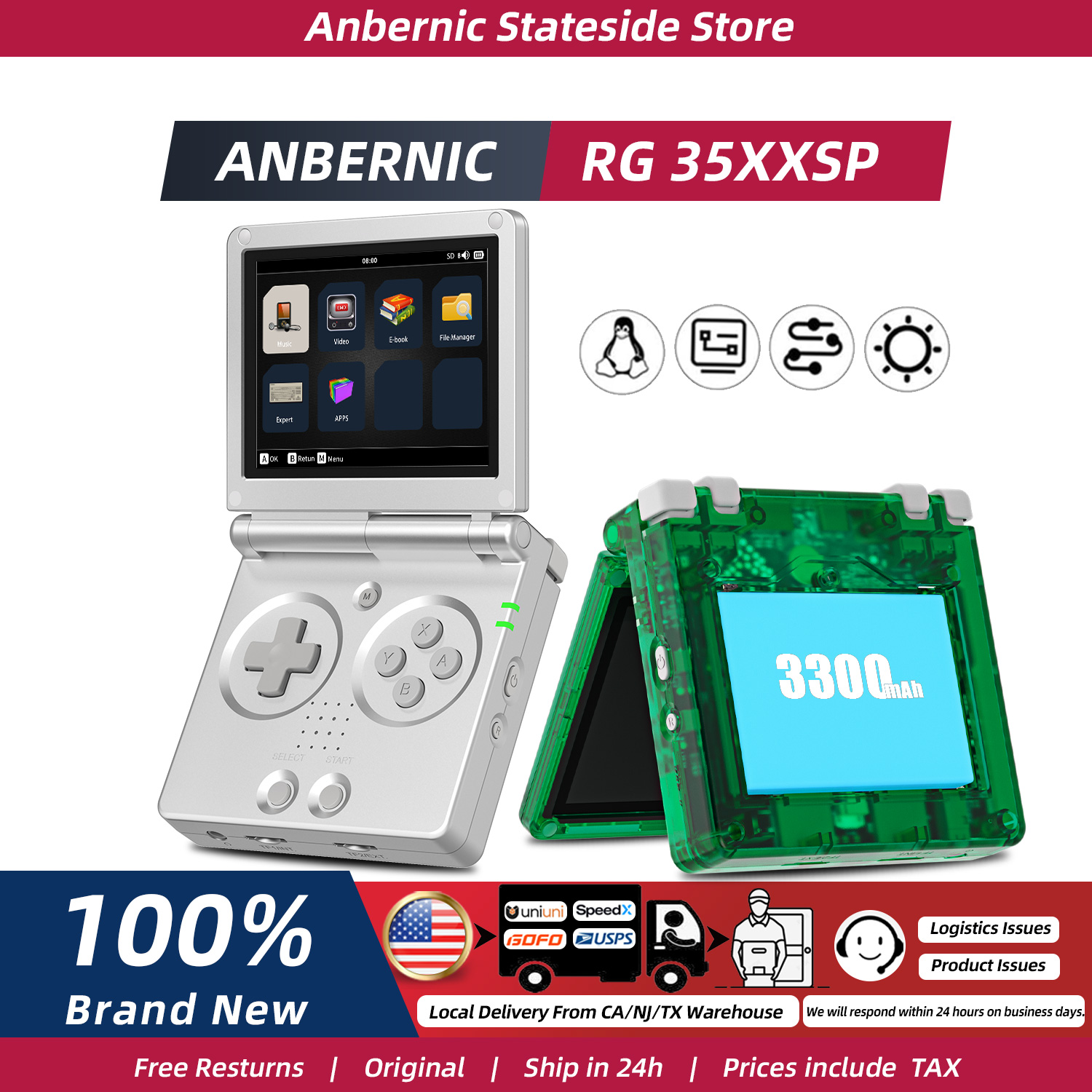 ANBERNIC RG35XXSP FILP 3.5 Inc - đánh giá và giá Gaming Console Years